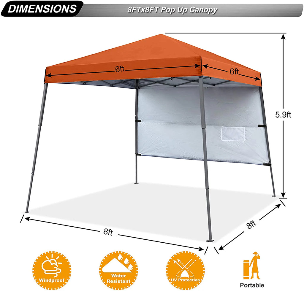 10ft x 10ft Pop Up Canopy Tent with Sidewall Y1491