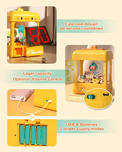 Large Claw Machine with Prizes, Adjustable Sound & Light, Mini Electronic Arcade Game Dispenser Toy F1669