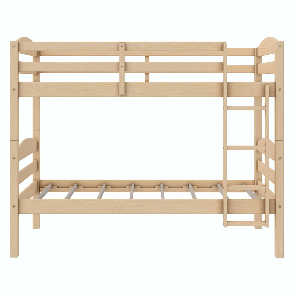 Solid Wood Twin-over-Twin Convertible Bunk Bed Y8559