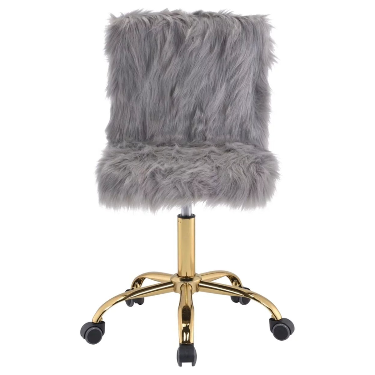 Gray Faux Fabric Swivel Office Chair D78486