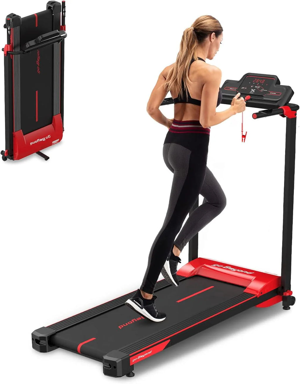 Blue Mini Folding Treadmill with LED Display D9999