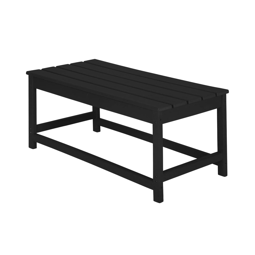 Black 3-Pieces Outdoor Patio Furniture Set Plastic Adirondack Chair Set of 2 with Coffee Table A812