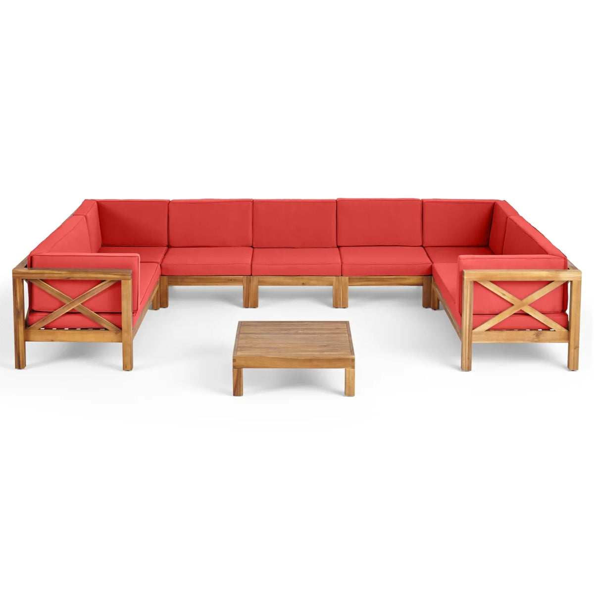 9 Seater Acacia Wood Sectional Sofa Set K354