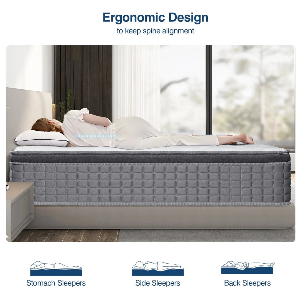 14 inch Gel Memory Foam Pocket Spring Hybrid Mattress A31556