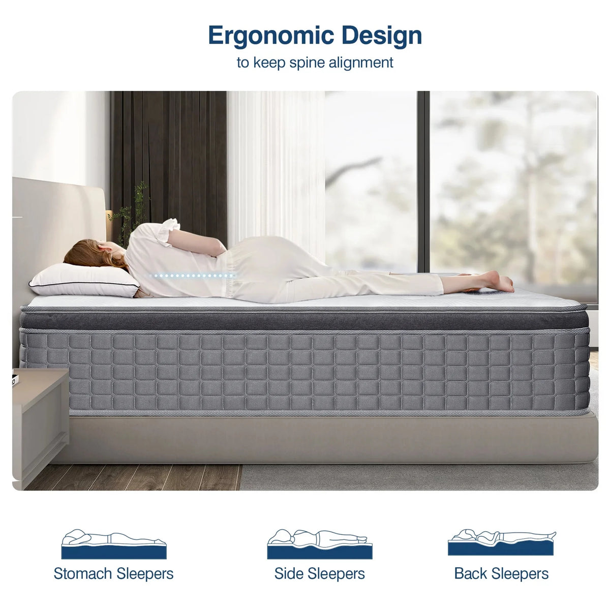 14 inch Gel Memory Foam Pocket Spring Hybrid Mattress A31556