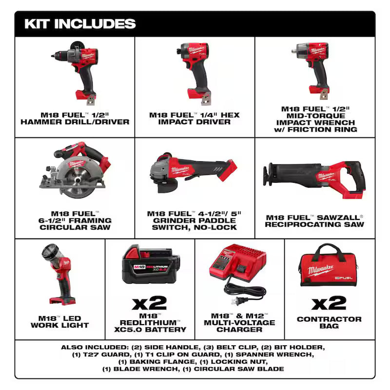 18V Lithium-Ion Brushless Cordless Combo Kit (9-Tool) L856
