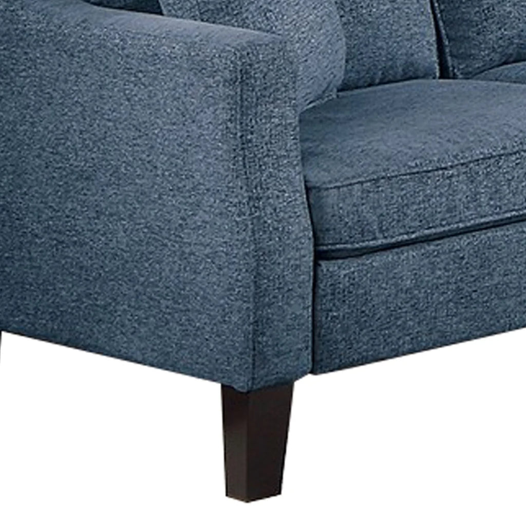 2 Piece Sofa and Loveseat Set with 4 Throw Pillows Navy Blue I756