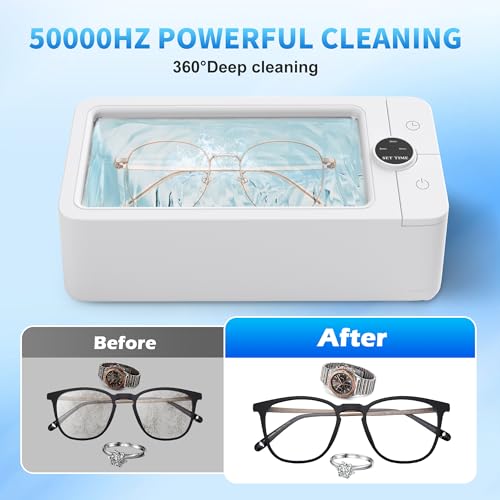 50KHz Ultrasonic Jewelry Cleaner with 3 Timer Modes T6709