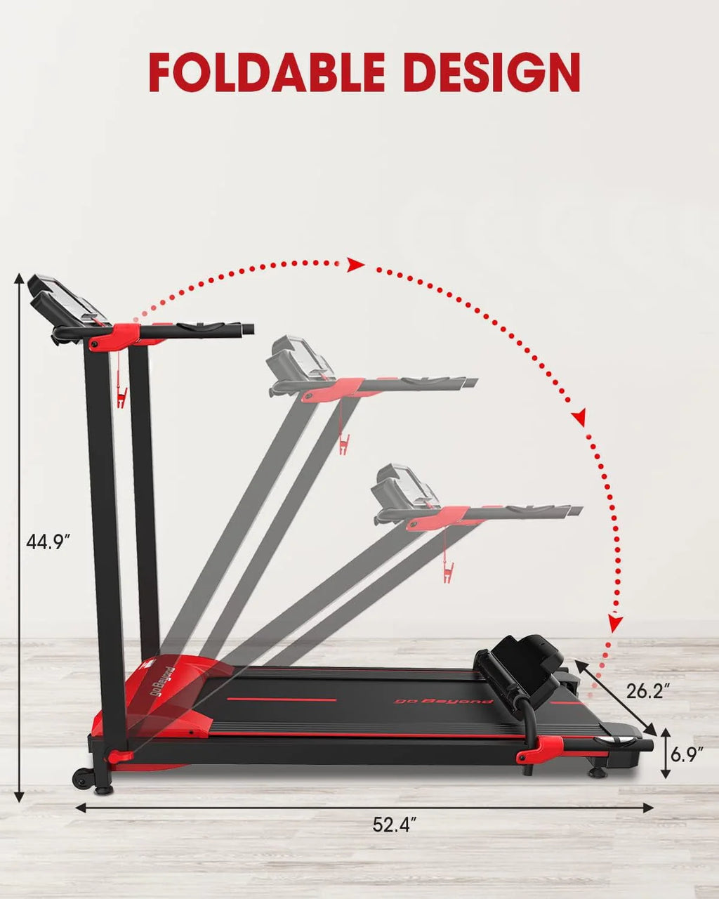 Blue Mini Folding Treadmill with LED Display D9999
