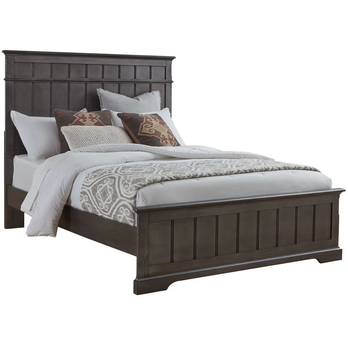 King Wood Bed Light Steel Gray W9443
