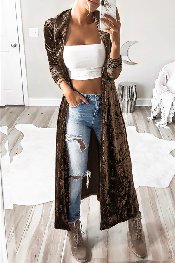 Casual Solid Patchwork Outerwear L333834