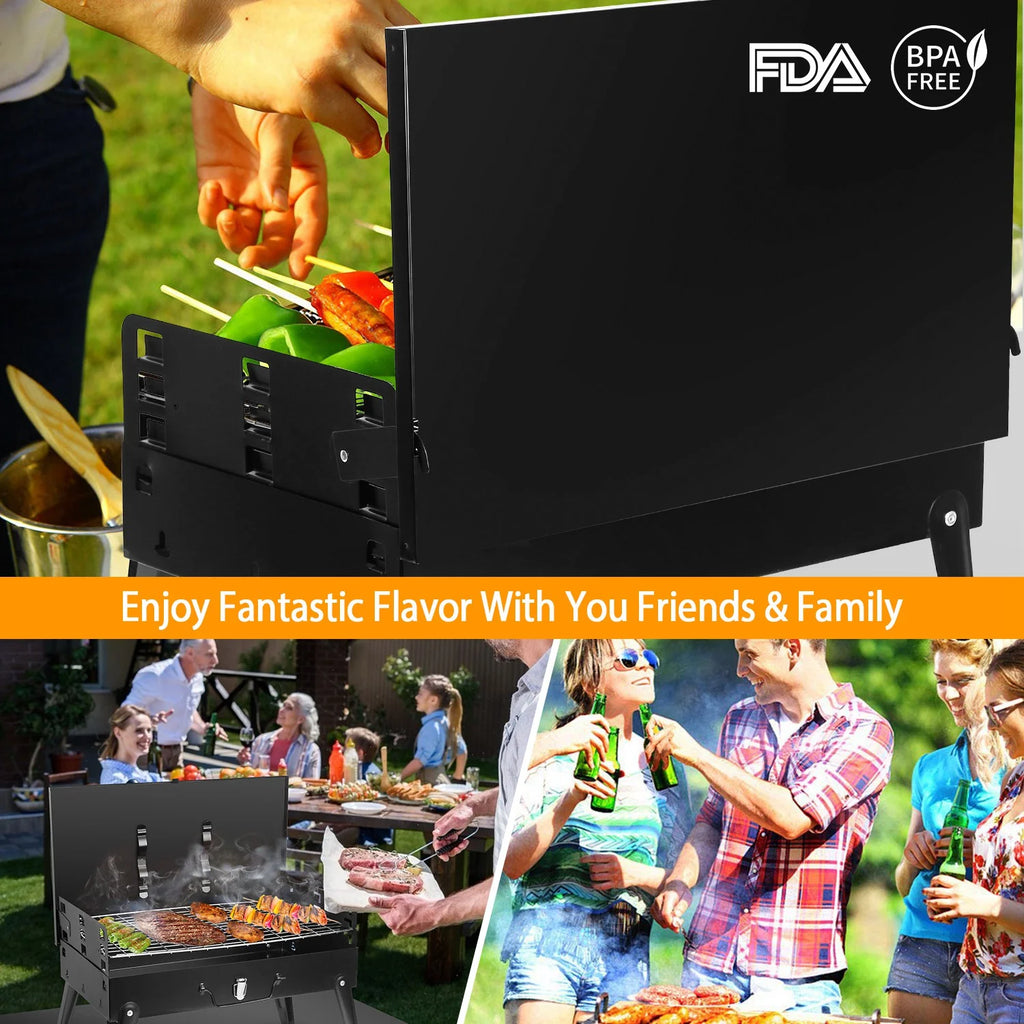 Portable Charcoal Grill with Non-Stick Grill Mat W27038