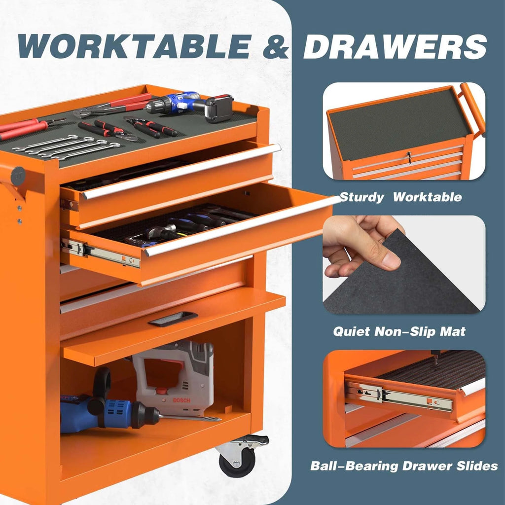 24-In Steel 4-Drawer Rolling Tool Chest H96454