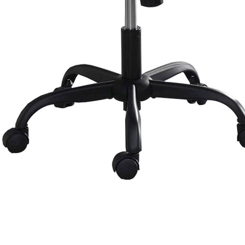 27 Inch Ergonomic Office Chair Vegan Faux Leather Swivel Seat Black B625647