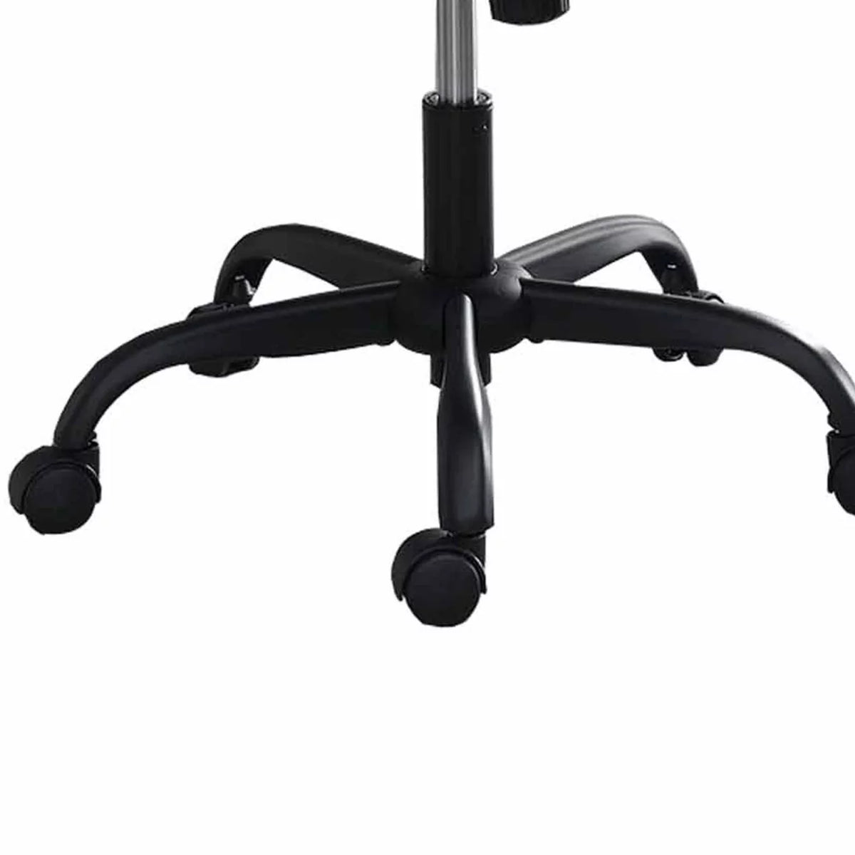 27 Inch Ergonomic Office Chair Vegan Faux Leather Swivel Seat Black B625647