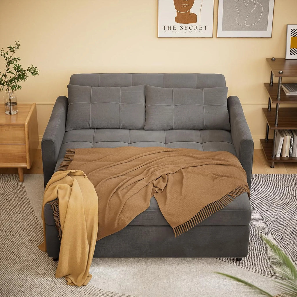 Dark Gray Convertible Sleeper Sofa Bed U6351