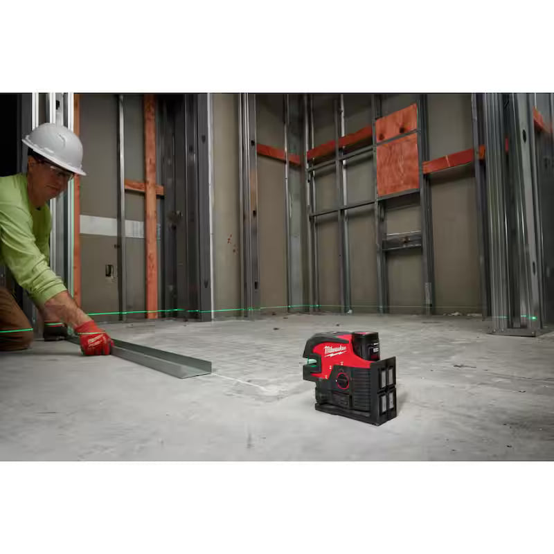 12-Volt Lithium-Ion Cordless Green Cross Line Laser Kit P80625