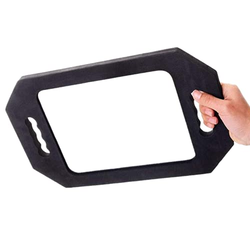 Large Rectangular Hand Mirror with Double Handle P682
