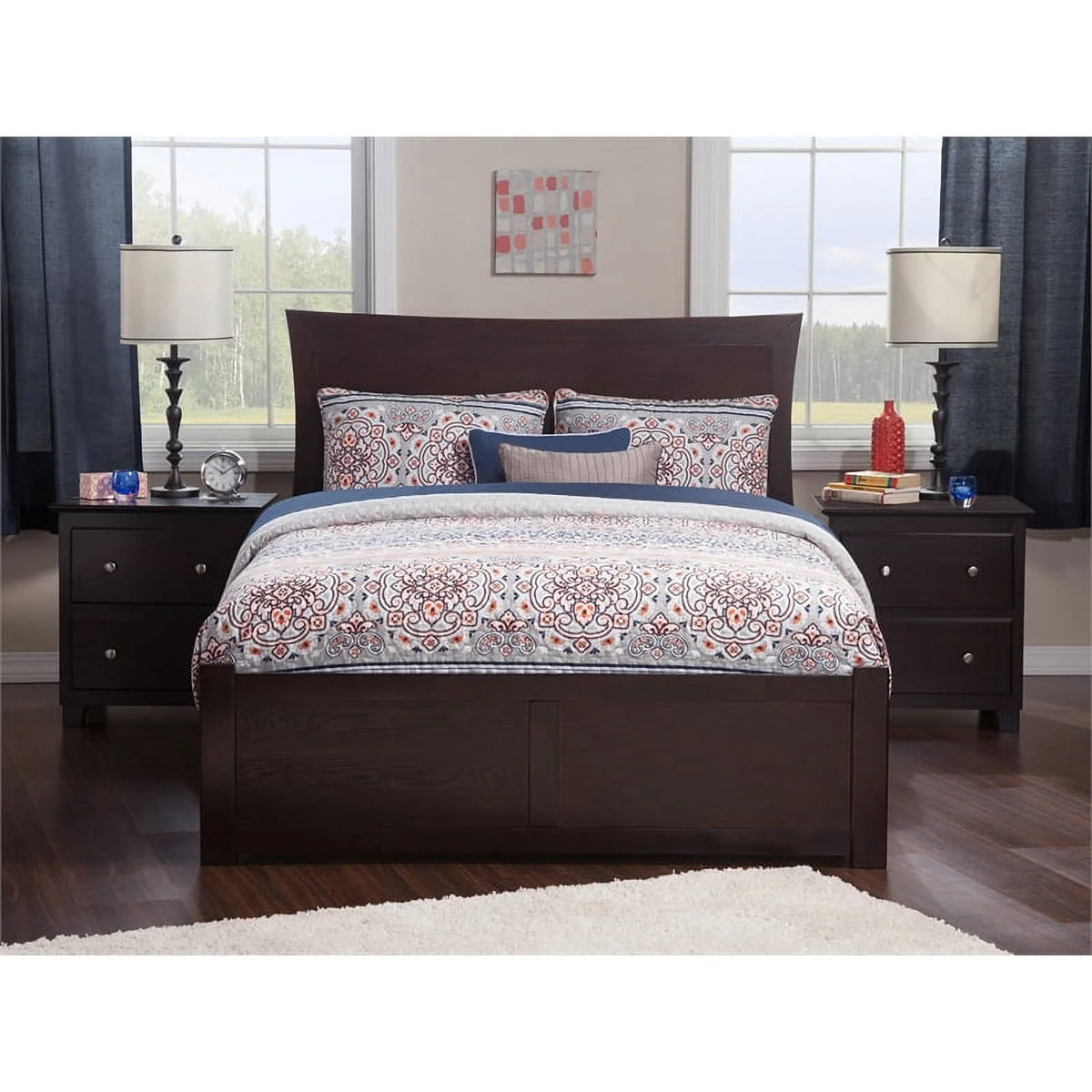 Espresso Solid Wood King Storage Platform Bed N764