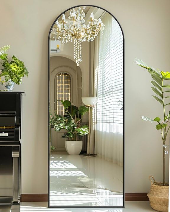 71"x28" Black Full Length Floor Mirror with Stand Y712
