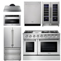 48 In. Gas Range, Range Hood, Refrigerator, Dishwasher, Microwave Drawer, Wine Cooler N389821