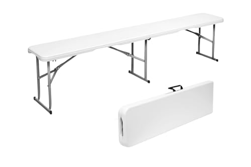 2.75ft White Plastic Folding Bench E5558