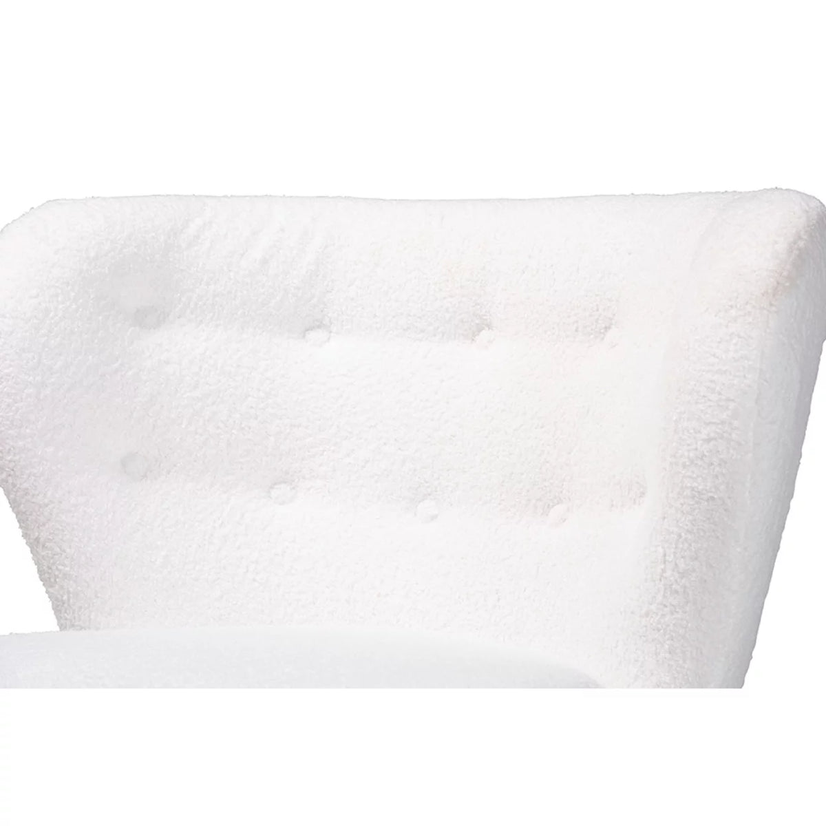 White Boucle Upholstered Wood Accent Chair S88263