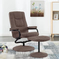 Brown Fabric Swivel Recliner with Ottoman J568045