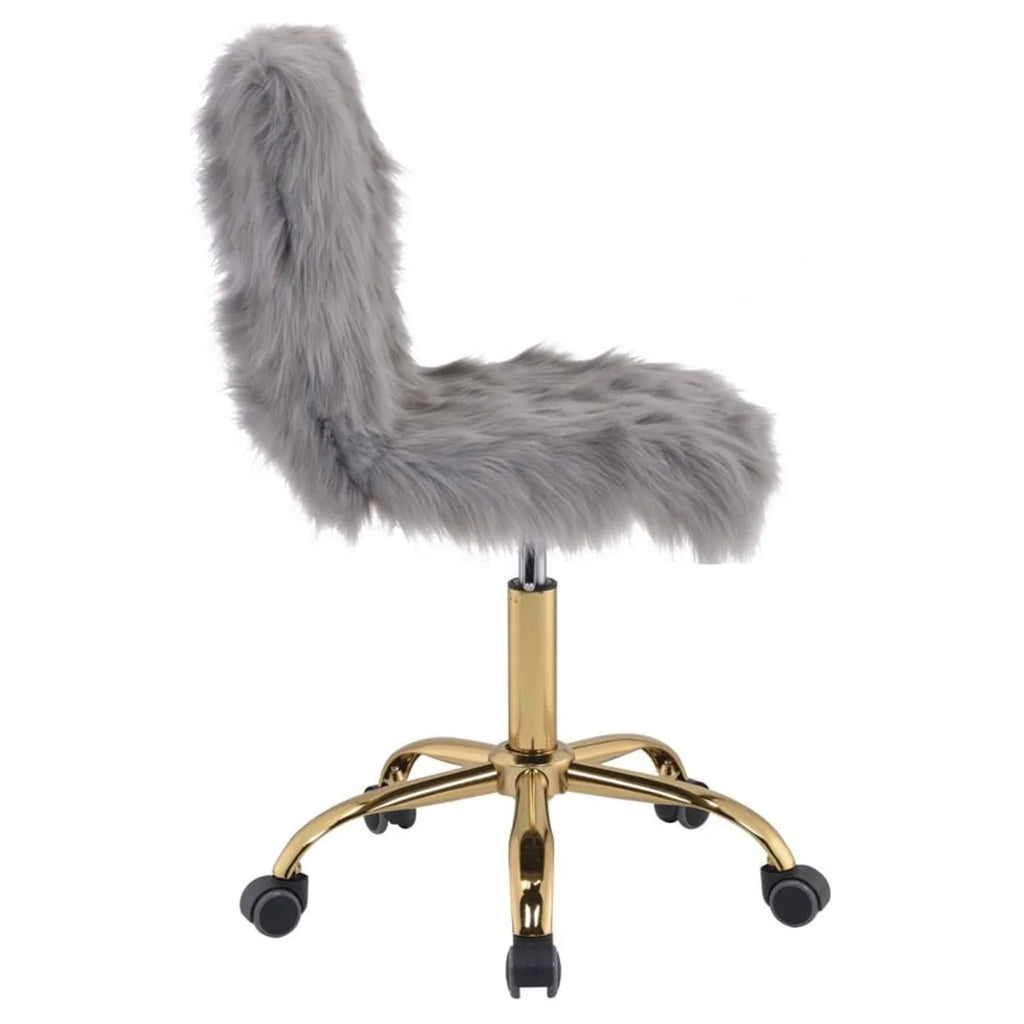 Gray Faux Fabric Swivel Office Chair D78486