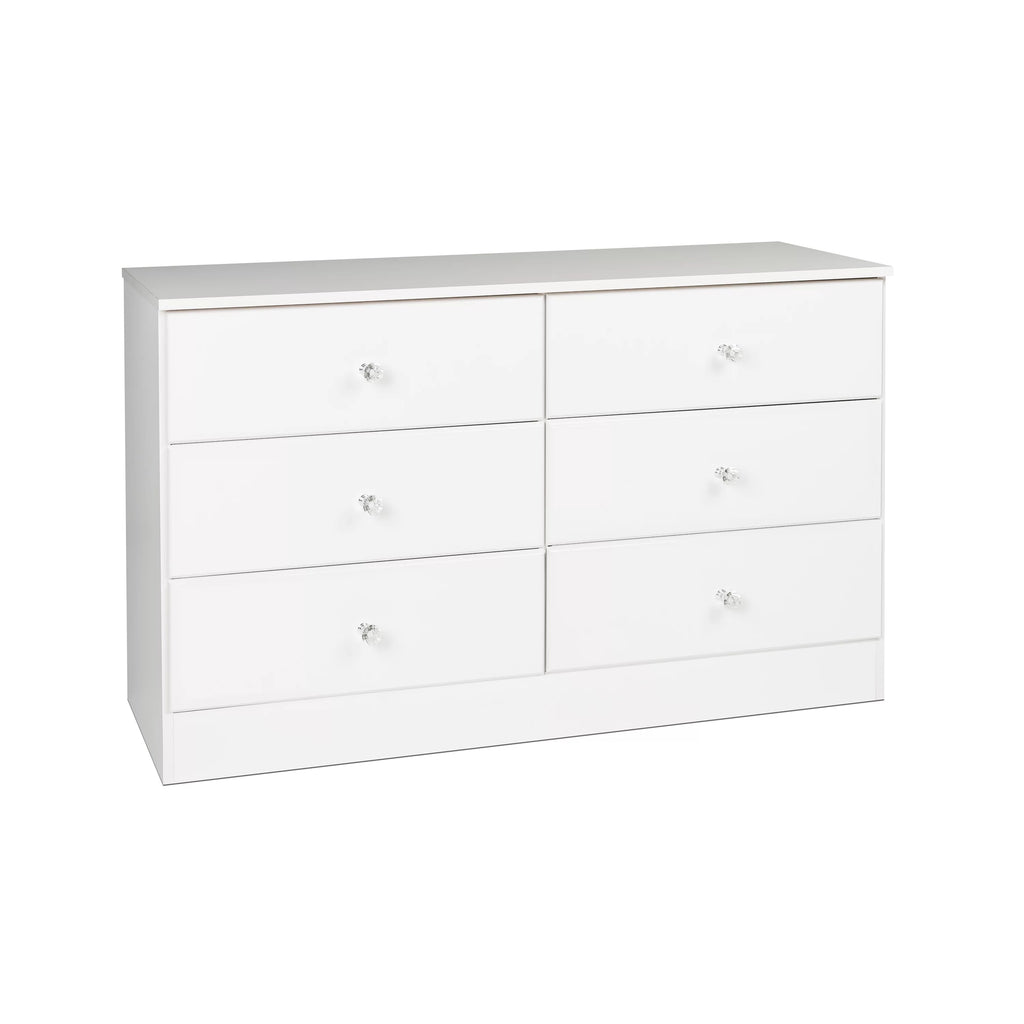 White 6 Drawer Wooden Dresser F4386