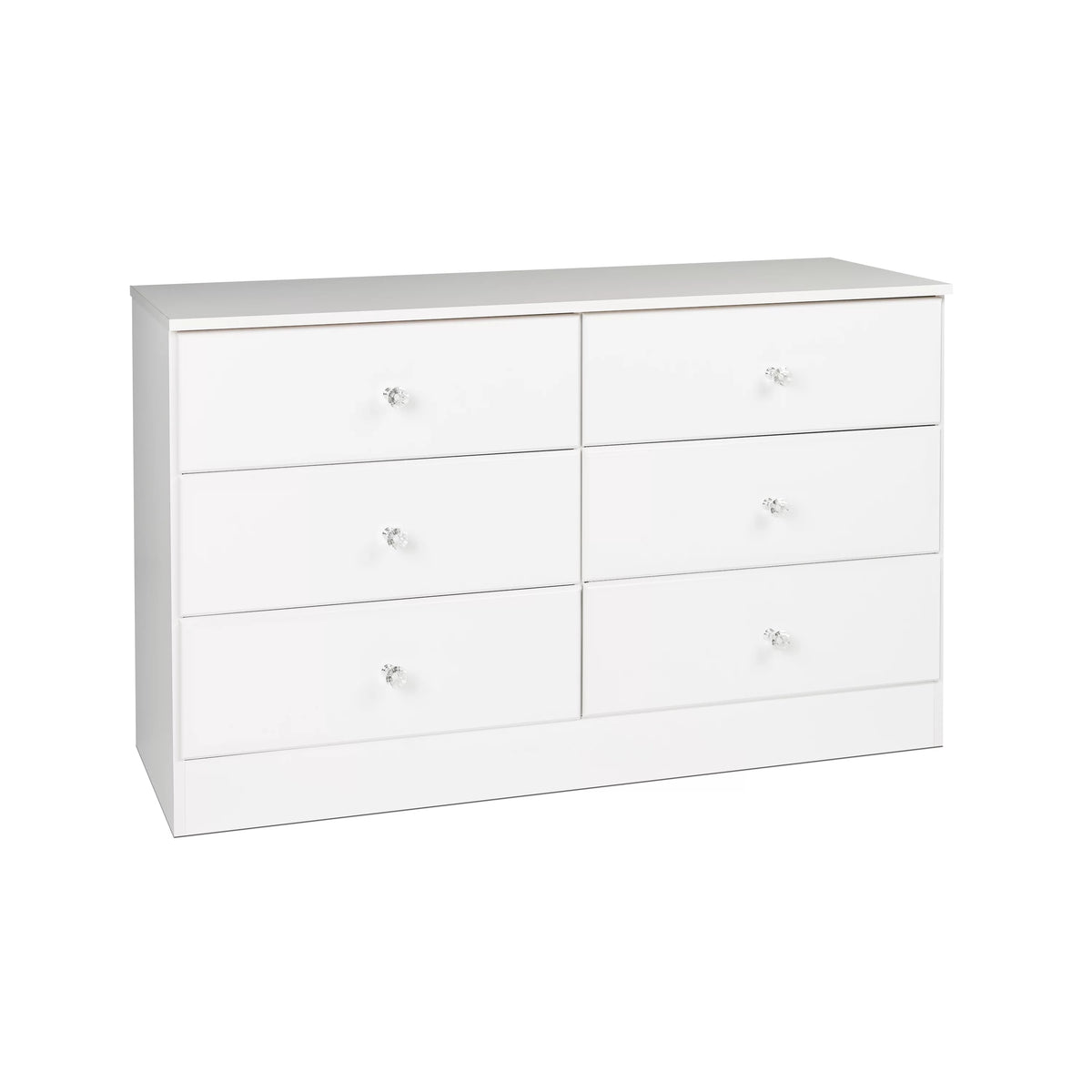 White 6 Drawer Wooden Dresser F4386