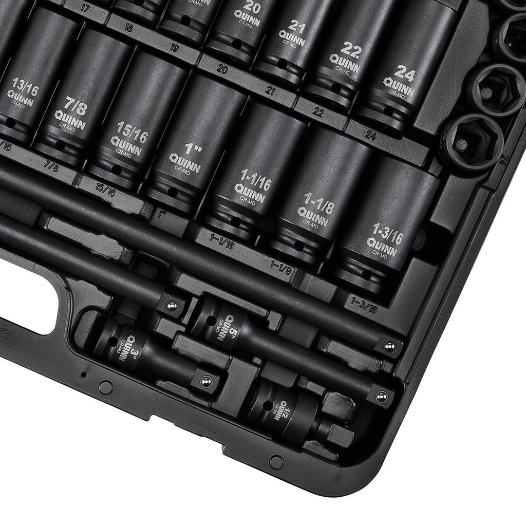 1/2 in. Drive SAE and Metric Impact Socket Set, 61-Piece E59803