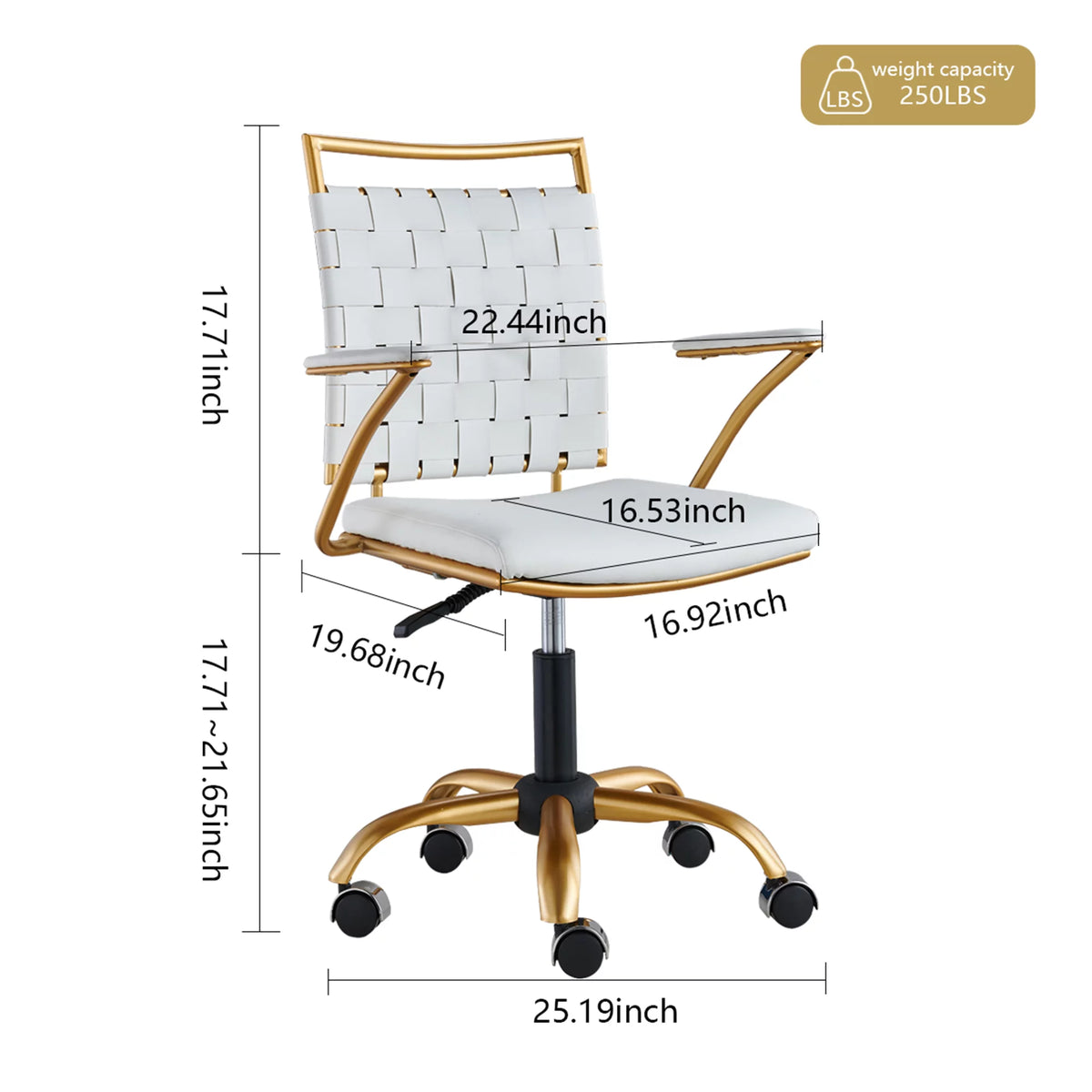 Vegan Leather Ergonomic Swivel Desk Chair J712801