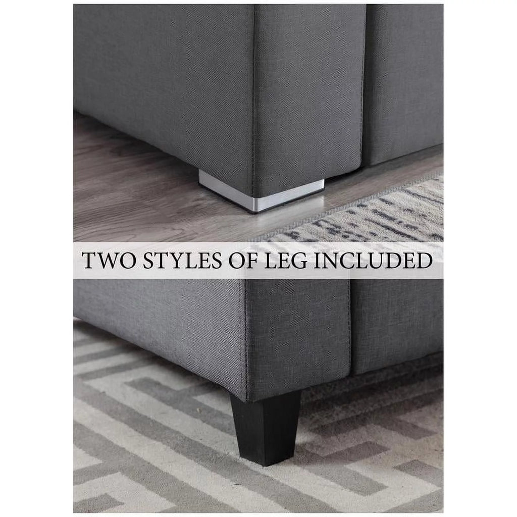 Gray Fabric 6Pc Double Chaise Sectional N585464