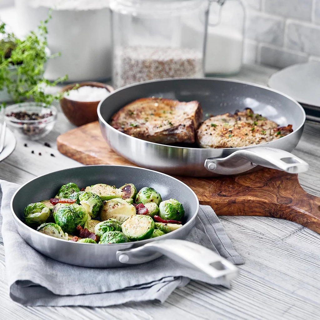 Stainless Steel Ceramic Nonstick 2 Piece Frypan Set E945442