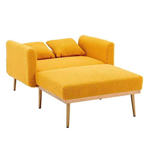 Velvet Pink Tufted Upholstered Accent Chair with Ottoman H27255