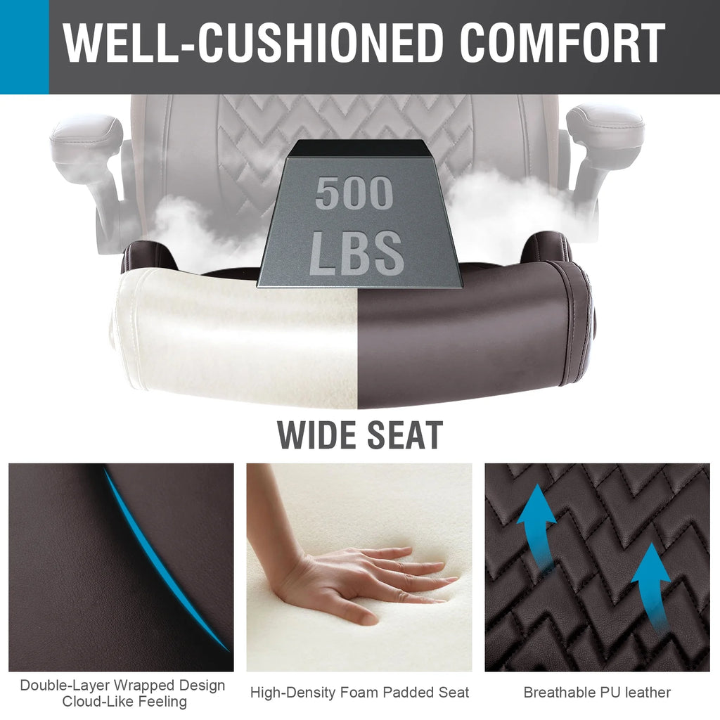Ergonomic Big and Tall Office Chair Brown Z678