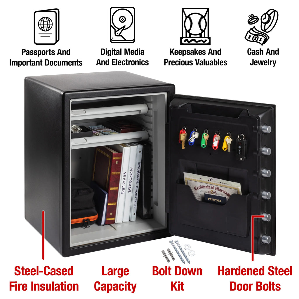 Water and Fire-Resistant Safe with Digital Keypad Lock, 2.0 cu. ft. D36402