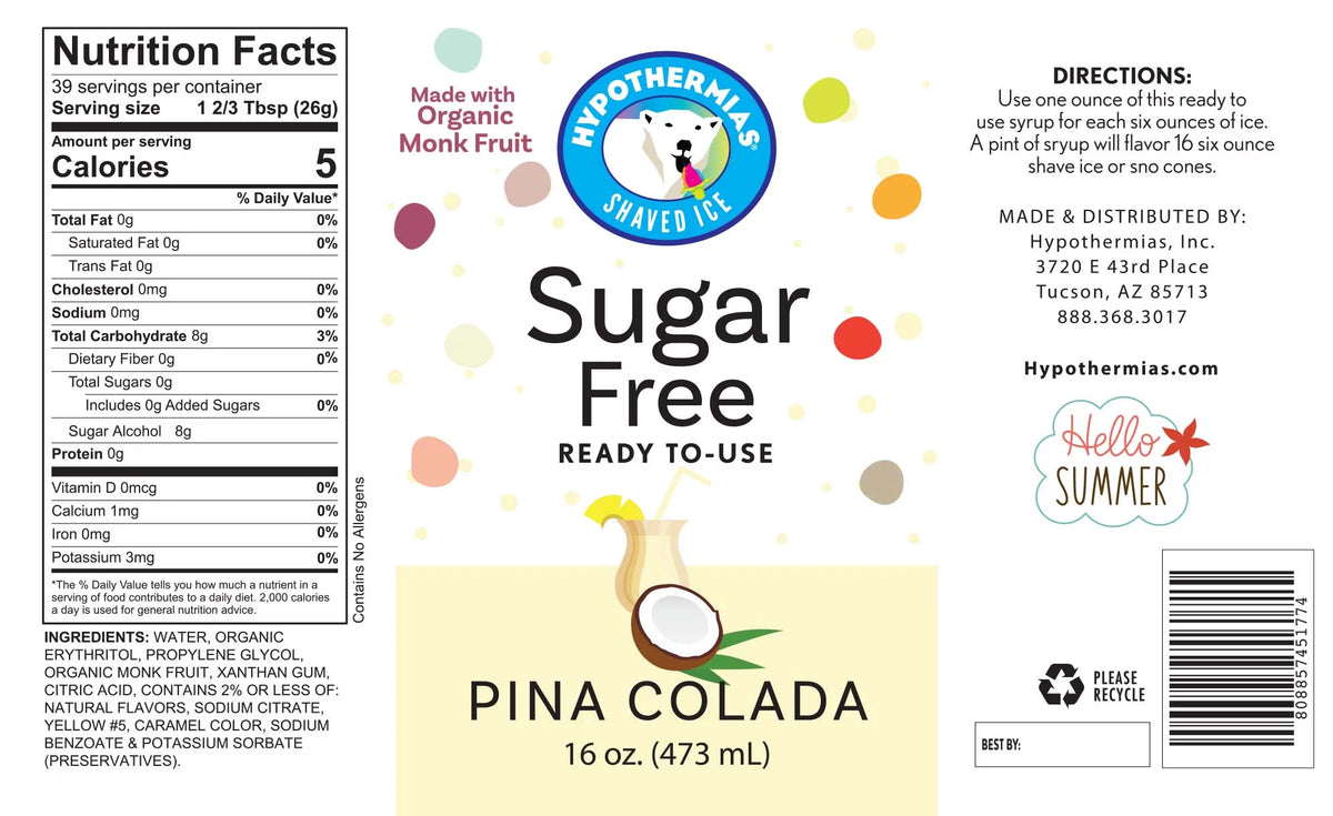 Sugar Free Snow Cone Syrups 3 Pints 16 fl. oz Each S918339