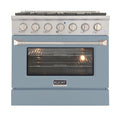 36 Pro-Style Natural Gas Dual Fuel Range with 4 Burners in Light Blue B6641