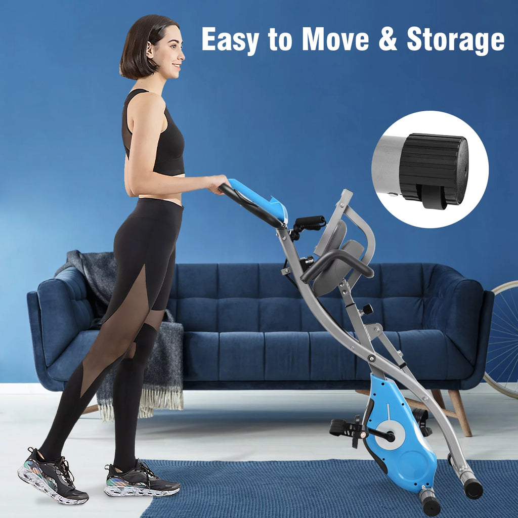 White Magnetic Folding Exercise Bike F548738