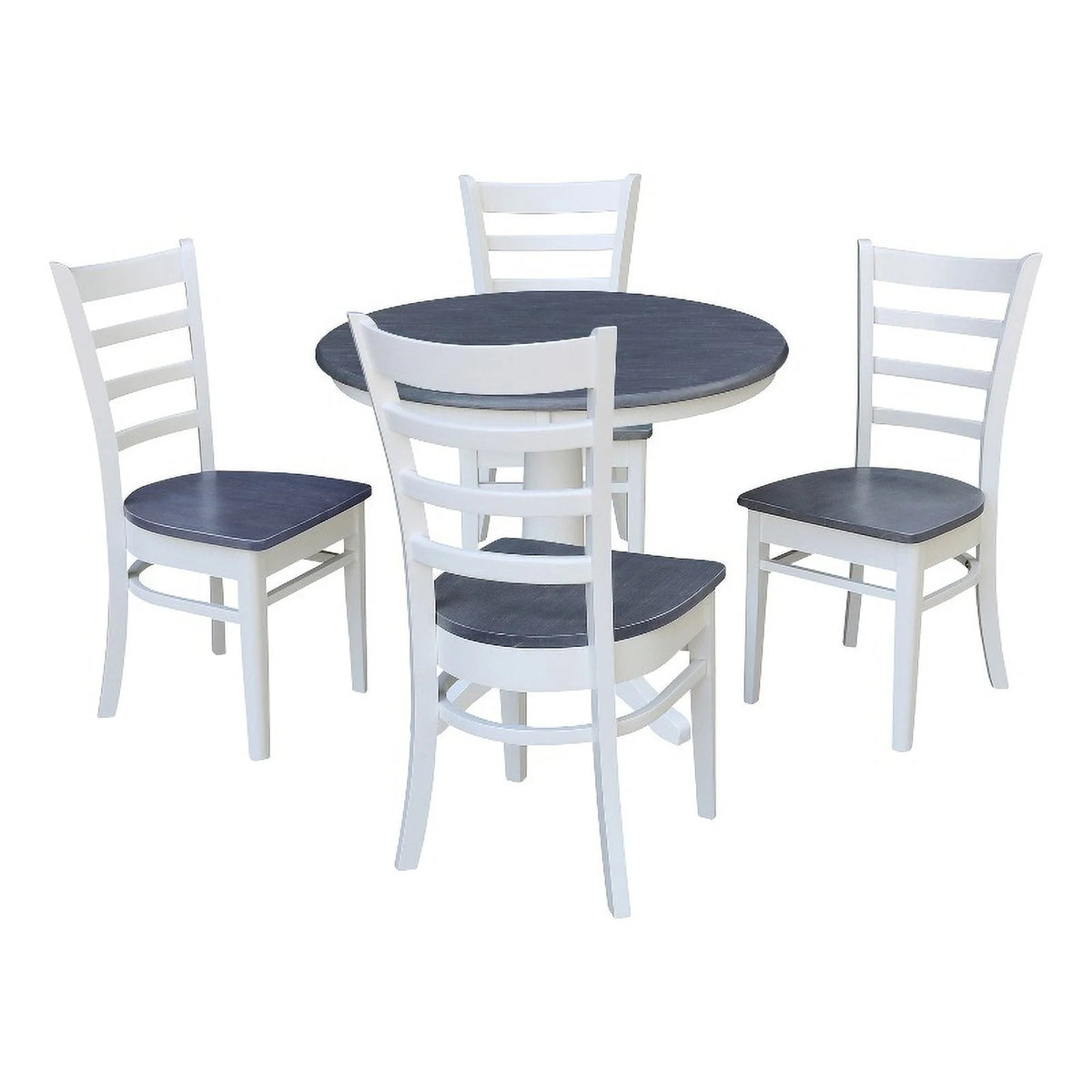 Round Wood Pedestal Dining Table with 4 Chairs E286945