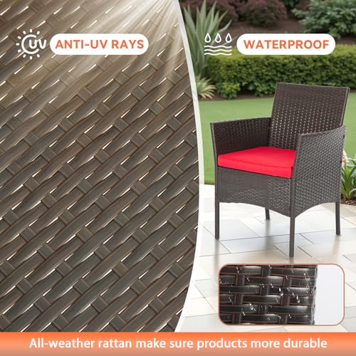 Wicker Patio Furniture Set of 3 with Coffee Table, Black L538635