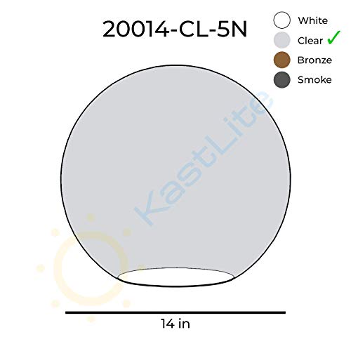 14" White Acrylic Lamp Post Globe W876399