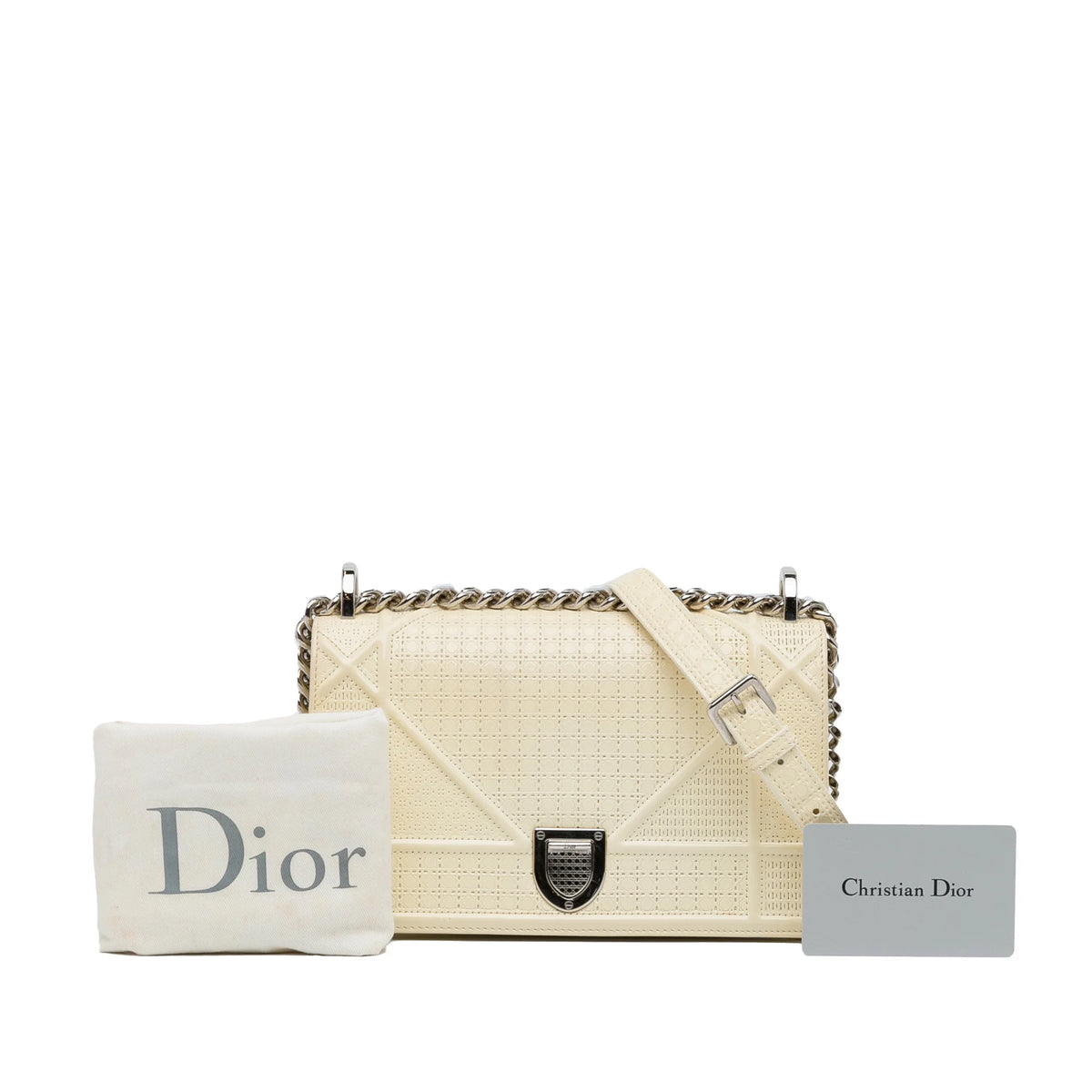 Pre-Owned White Patent Leather Crossbody Bag D157