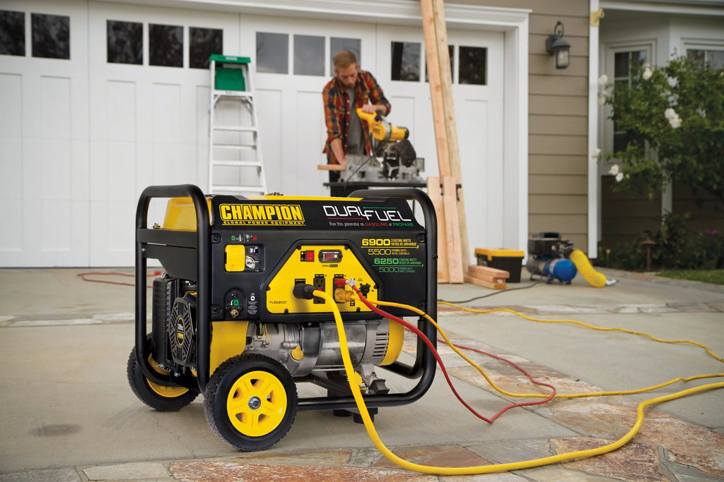 5500 Watt Dual Fuel Portable Generator with Wheel Kit Q140100