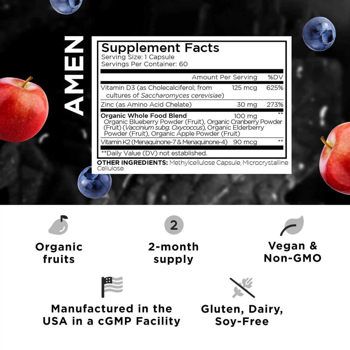 Vitamin D K2 & Zinc 5000 IU 60 ct G845
