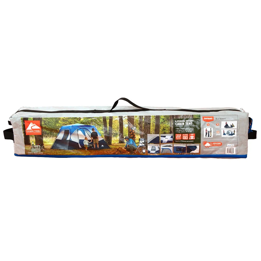 10' x 9' 6-Person Instant Cabin Tent with LED Lighted Hub H716