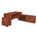 66 in. Cherry L-Desk with Mobile Pedestal N518943