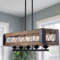 Farmhouse 5-Light Wood Linear Chandelier C558902